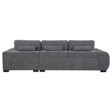 Octavia Upholstered Sectional Chaise Sofa in Charcoal Grey
