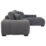 Octavia Upholstered Sectional Chaise Sofa in Charcoal Grey
