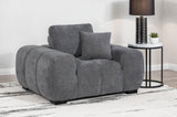 Octavia Upholstered Track Arm Accent Chair - Charcoal Grey