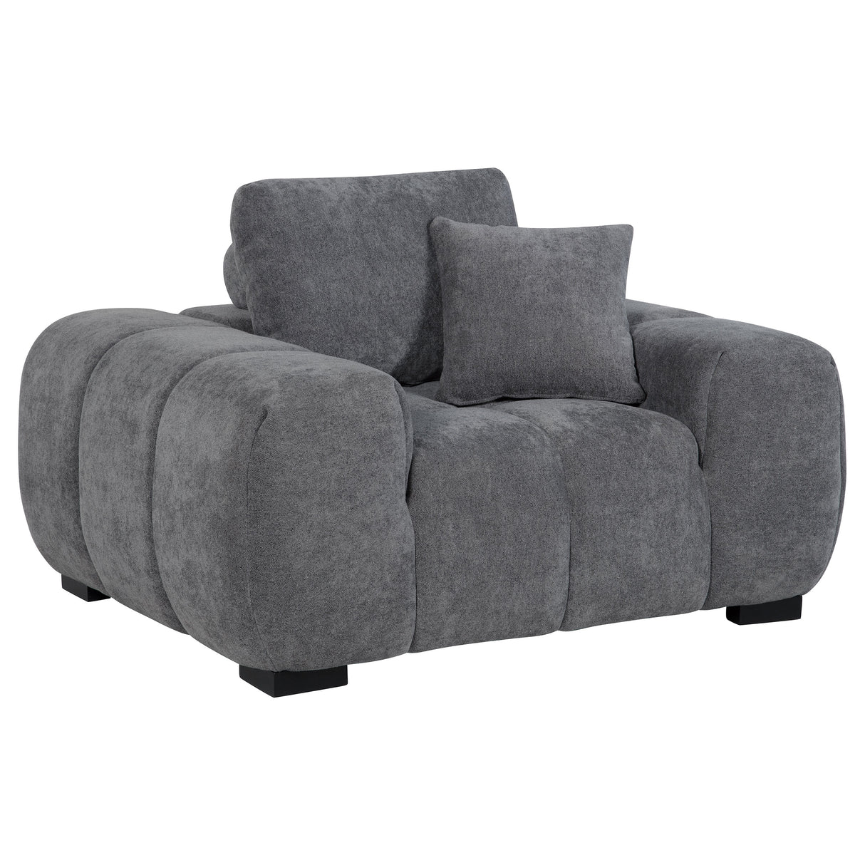 Octavia Upholstered Track Arm Accent Chair - Charcoal Grey