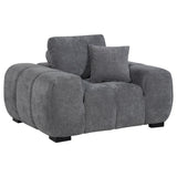 Octavia Upholstered Track Arm Accent Chair - Charcoal Grey