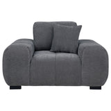 Octavia Upholstered Track Arm Accent Chair - Charcoal Grey