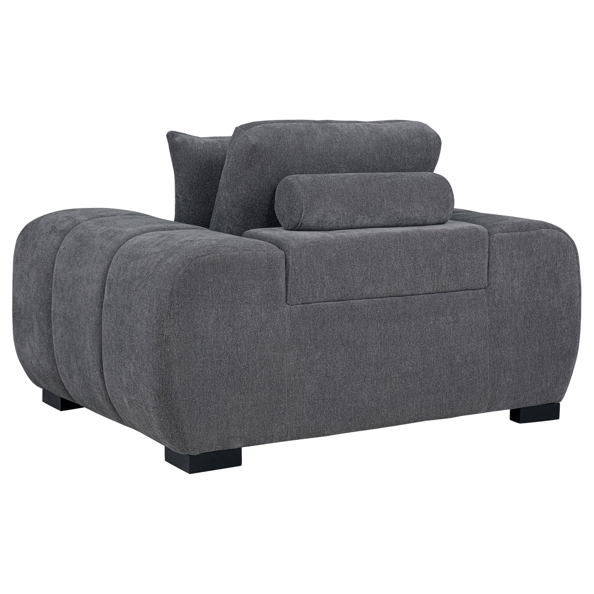 Octavia Upholstered Track Arm Accent Chair - Charcoal Grey