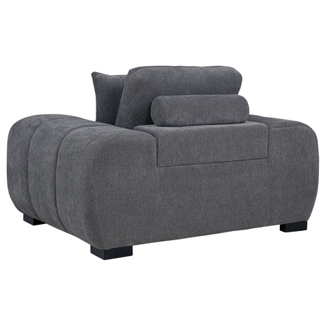Octavia Upholstered Track Arm Accent Chair - Charcoal Grey