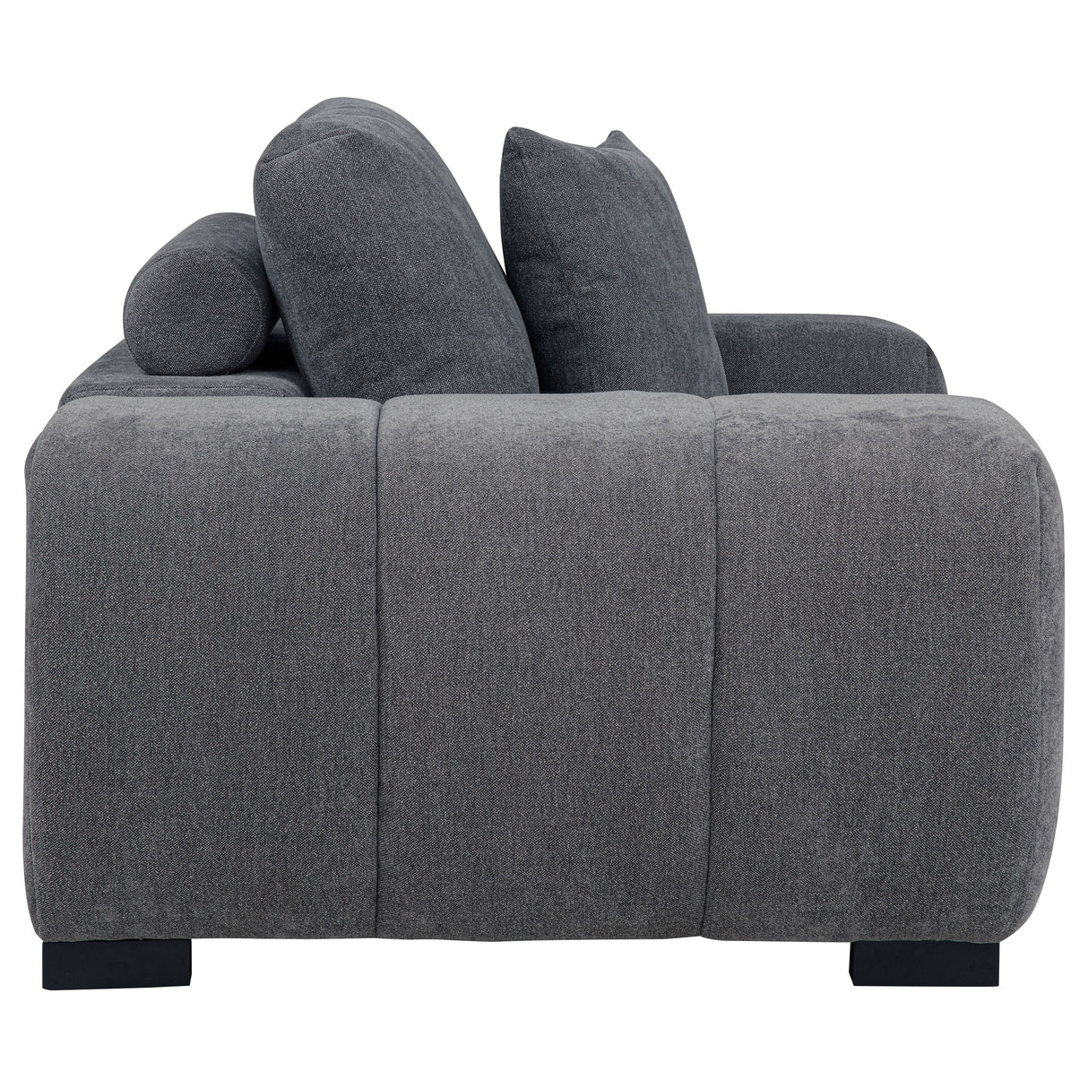 Octavia Upholstered Track Arm Accent Chair - Charcoal Grey