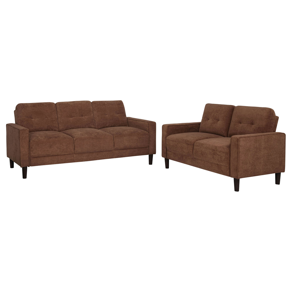 Bowen II 2-Piece Fabric Upholstered Track Arm Sofa Set, Rust