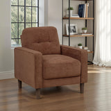 Bowen II Fabric Upholstered Track Arm Accent Chair - Rust