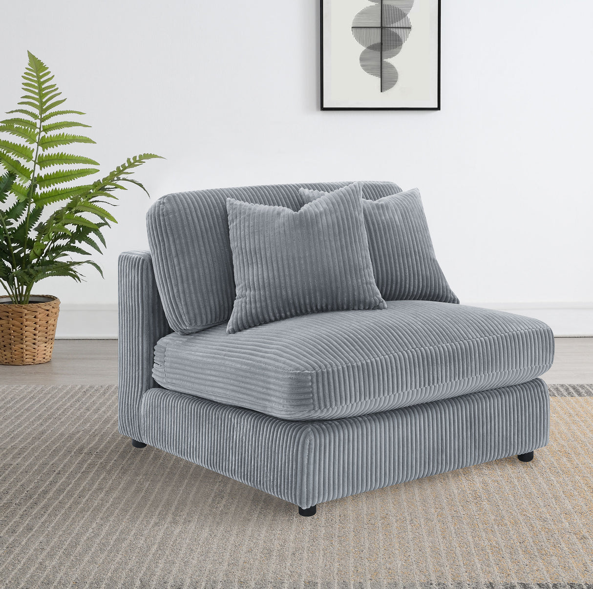 Blaine Upholstered Armless Chair in Fog