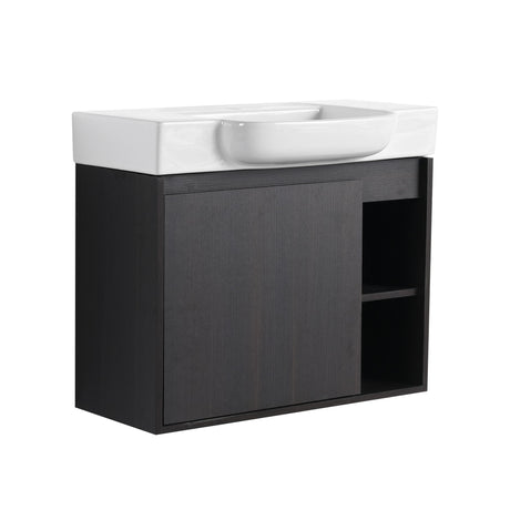 Wall Mounted Bathroom Vanity With Sink, Soft Close Door