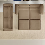 King Size Sleeper Pull Out Sofa Bed, 3 In 1 Convertible Chaise Lounge With 2 Pillows For Living Room - Camel