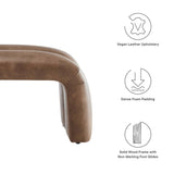 51 Inch Vegan Leather Upholstered Accent Bench with Rounded Corners and Channel Seam - Benches available at Alpine Outlets in Denver