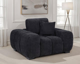 Octavia Upholstered Track Arm Accent Chair, Black
