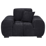 Octavia Upholstered Track Arm Accent Chair, Black