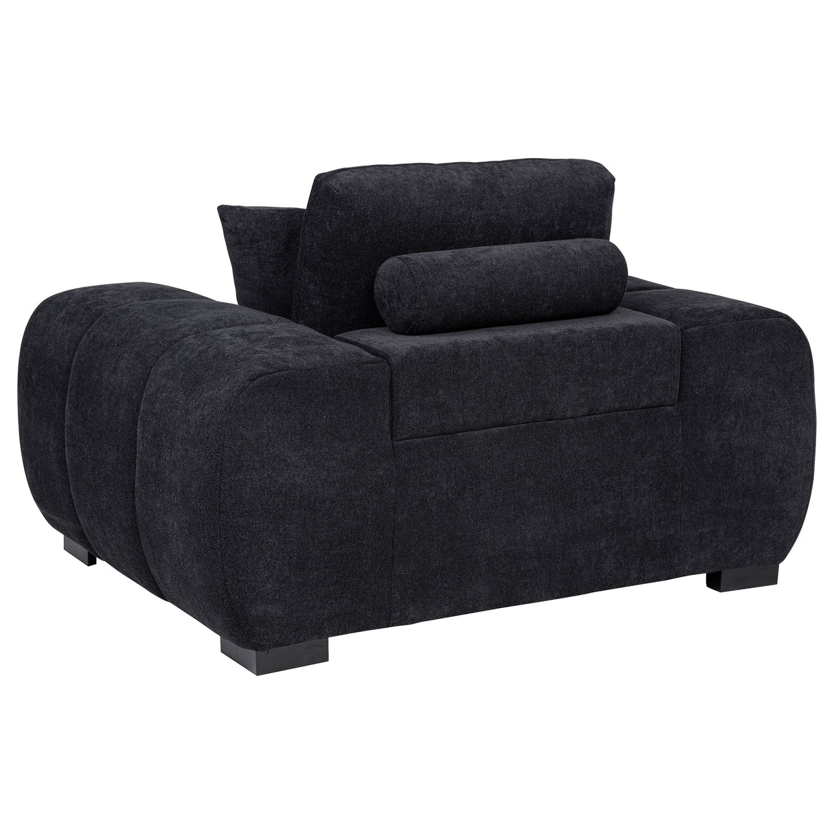 Octavia Upholstered Track Arm Accent Chair, Black