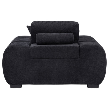 Octavia Upholstered Track Arm Accent Chair, Black
