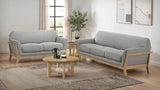 Vaughn 2-Piece Grey Fabric Sofa Set with Flared Arms
