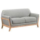 Vaughn 2-Piece Grey Fabric Sofa Set with Flared Arms