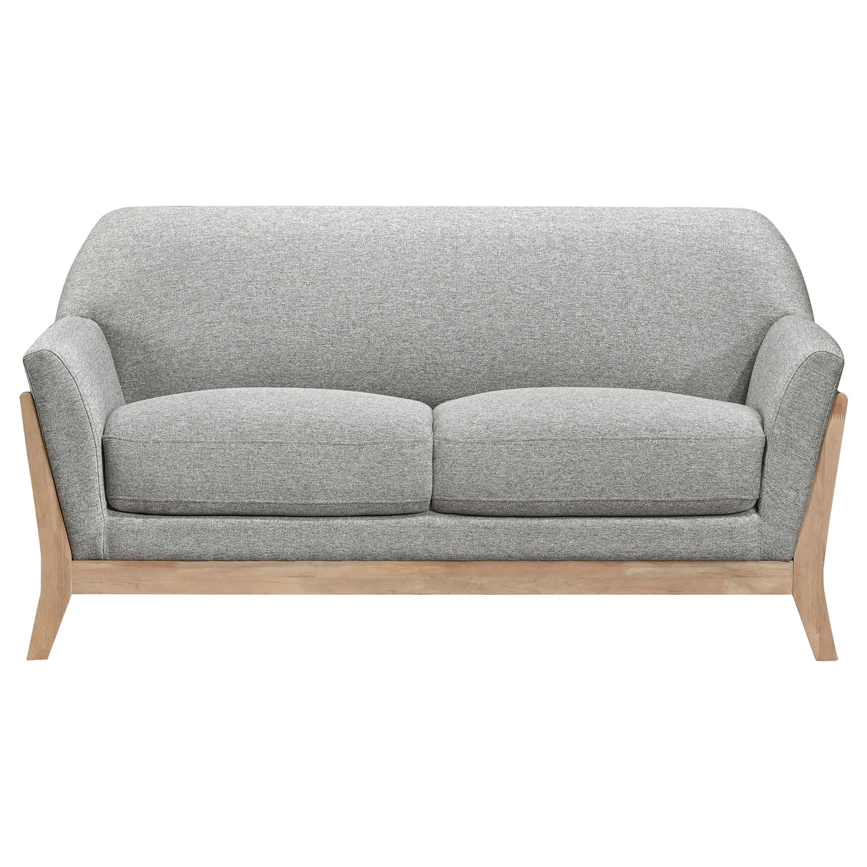 Vaughn 2-Piece Grey Fabric Sofa Set with Flared Arms