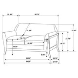 Vaughn 2-Piece Grey Fabric Sofa Set with Flared Arms