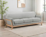 Vaughn Grey Fabric Upholstered Mid-Century Flared Arm Sofa