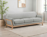 Vaughn Fabric Upholstered Flared Arm Sofa in Grey