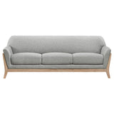 Vaughn Grey Fabric Upholstered Mid-Century Flared Arm Sofa