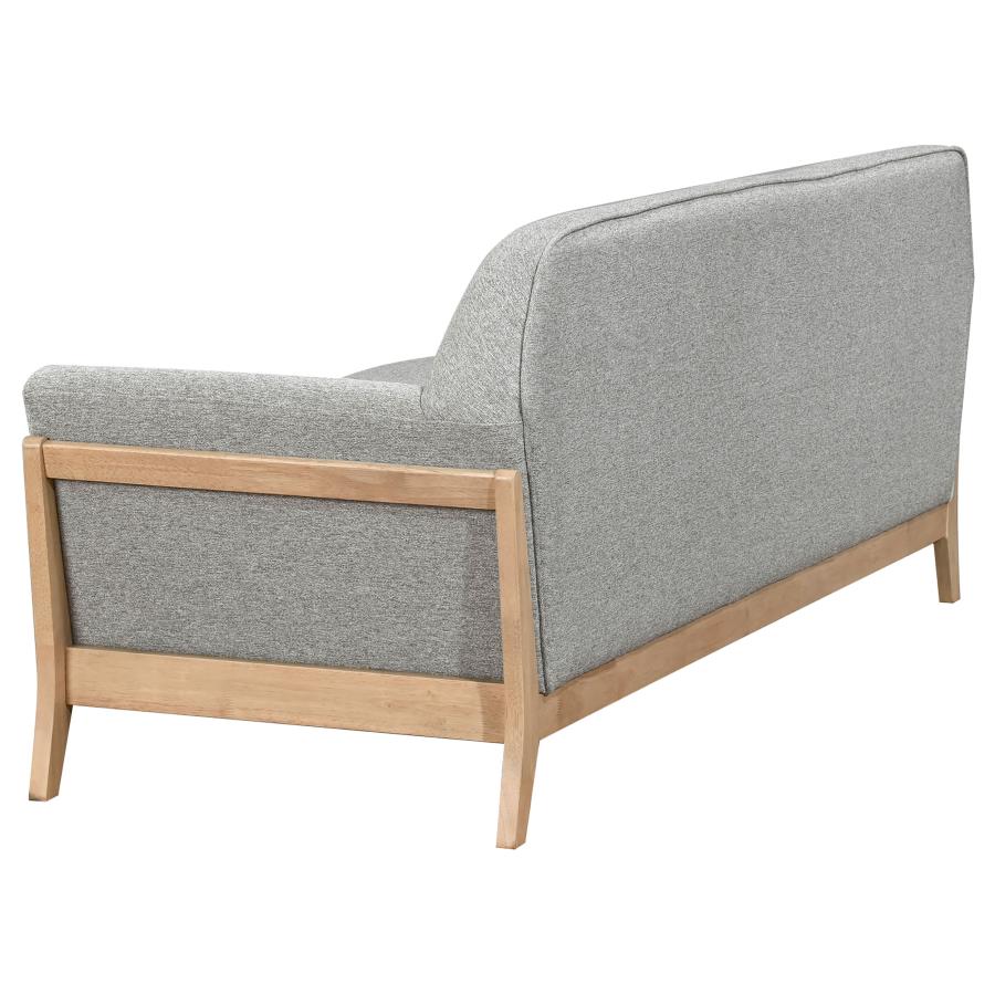 Vaughn Grey Fabric Upholstered Mid-Century Flared Arm Sofa