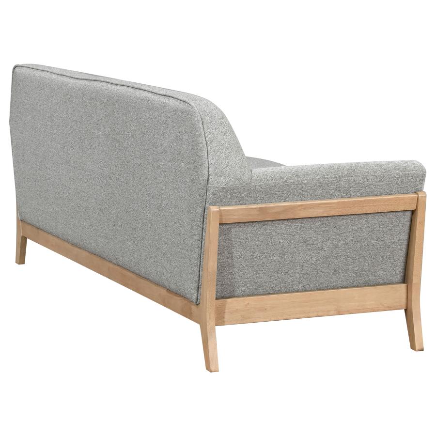 Vaughn Grey Fabric Upholstered Mid-Century Flared Arm Sofa