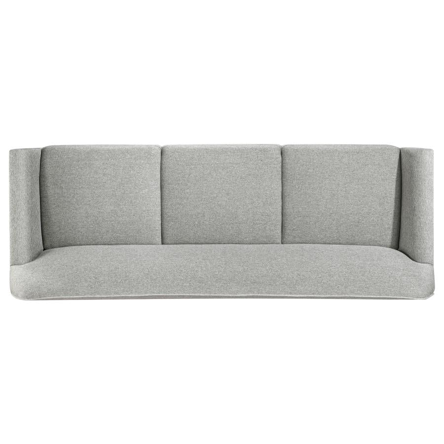 Vaughn Grey Fabric Upholstered Mid-Century Flared Arm Sofa