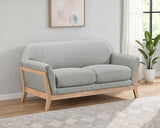 Vaughn Grey Fabric Upholstered Flared Arm Loveseat