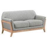 Vaughn Grey Fabric Upholstered Flared Arm Loveseat