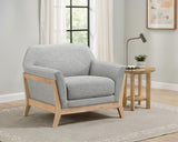 Vaughn Grey Fabric Upholstered Flared Arm Accent Chair