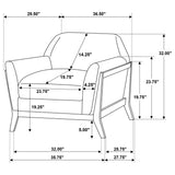 Vaughn Grey Fabric Upholstered Flared Arm Accent Chair