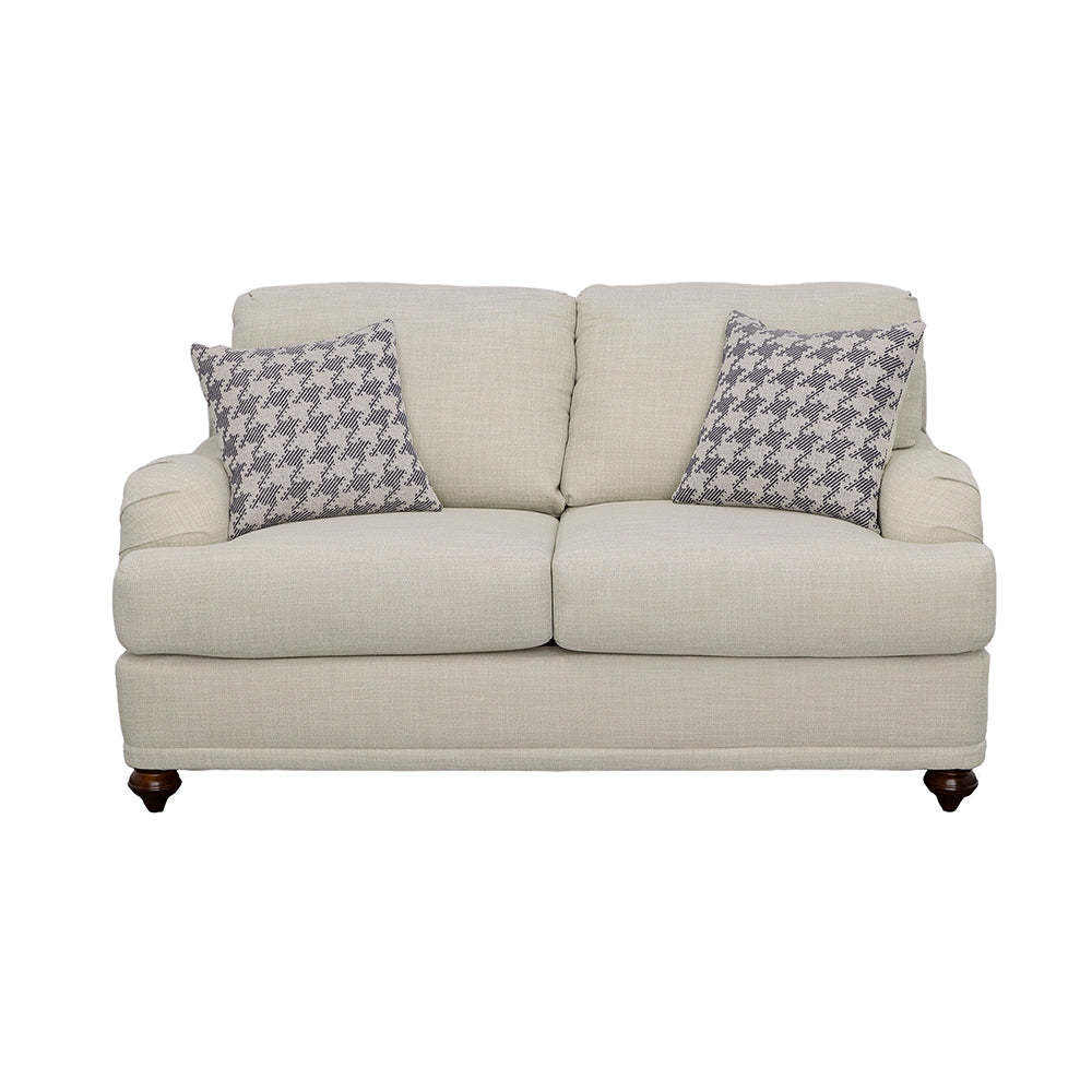 Glenn Upholstered English Arm Loveseat Light Grey Blue