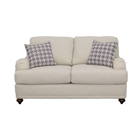 Glenn Upholstered English Arm Loveseat Light Grey Blue
