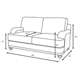 Glenn Upholstered English Arm Loveseat Light Grey Blue