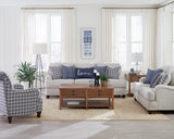 Glenn Upholstered English Arm Loveseat Light Grey Blue