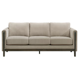 Islington 2-Piece Upholstered Panel Arm Sofa Set Taupe