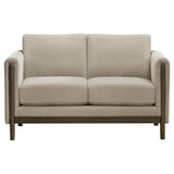 Islington 2-Piece Upholstered Panel Arm Sofa Set Taupe