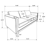 Islington 2-Piece Upholstered Panel Arm Sofa Set Taupe