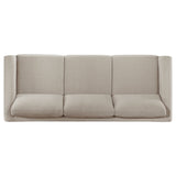 Islington Fabric Upholstered Panel Arm Sofa Taupe