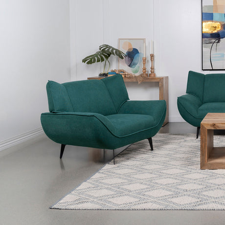 Acton Upholstered Flared Arm Accent Chair - Teal Blue
