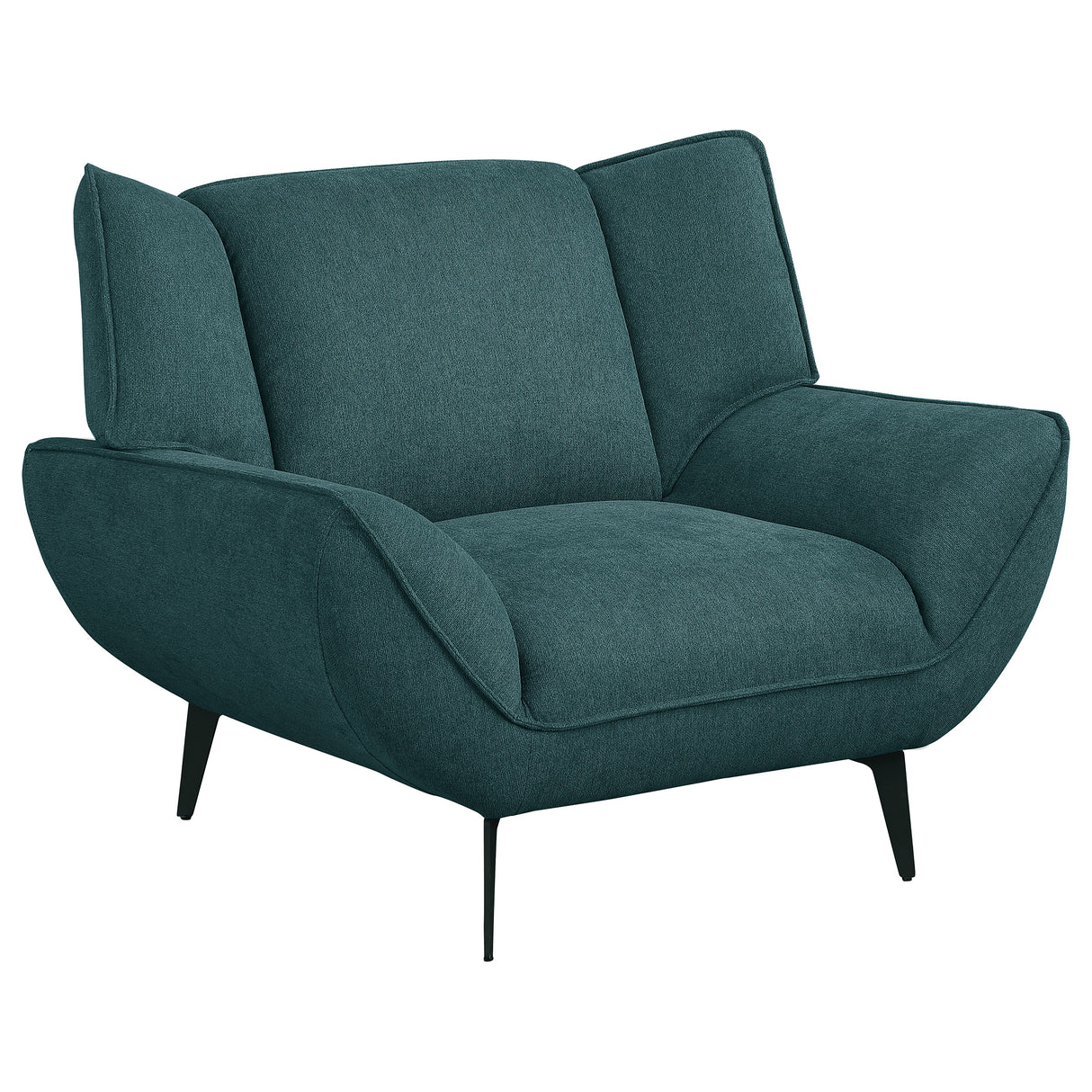 Acton Upholstered Flared Arm Accent Chair - Teal Blue