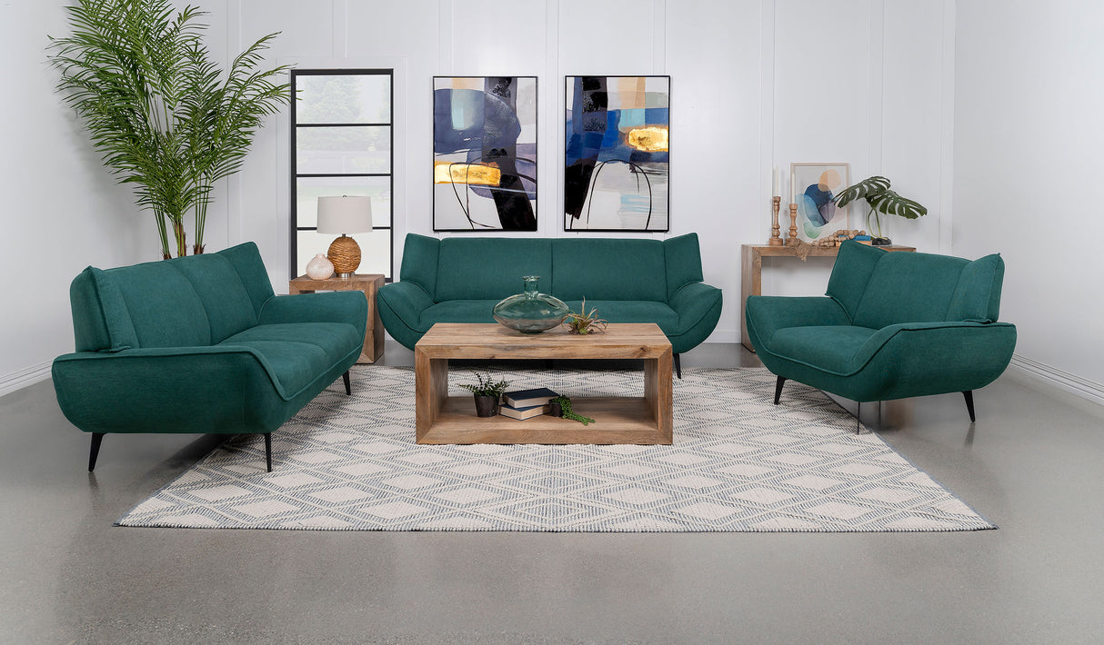 Acton Upholstered Flared Arm Accent Chair - Teal Blue