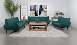 Acton Upholstered Flared Arm Accent Chair - Teal Blue