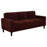 Ruth 2-Piece Fabric Track Arm Sofa Set Rust Red