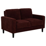 Ruth 2-Piece Fabric Track Arm Sofa Set Rust Red