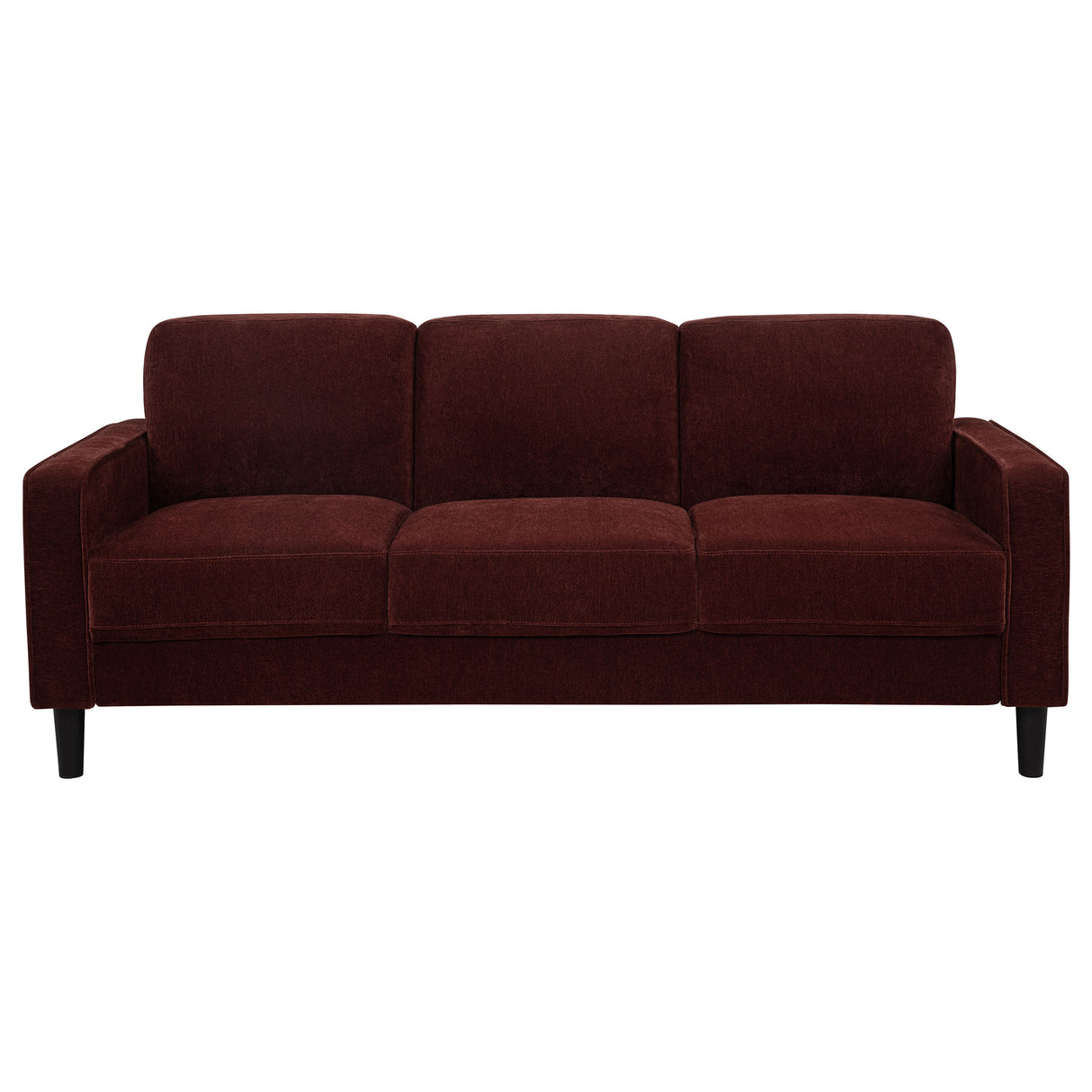 Ruth 77-Inch Fabric Upholstered Track Arm Sofa in Rust Red