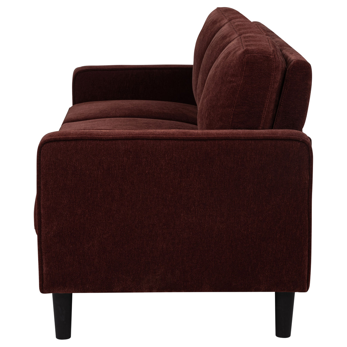 Ruth 77-Inch Fabric Upholstered Track Arm Sofa in Rust Red