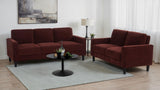 Ruth 77-Inch Fabric Upholstered Track Arm Sofa in Rust Red